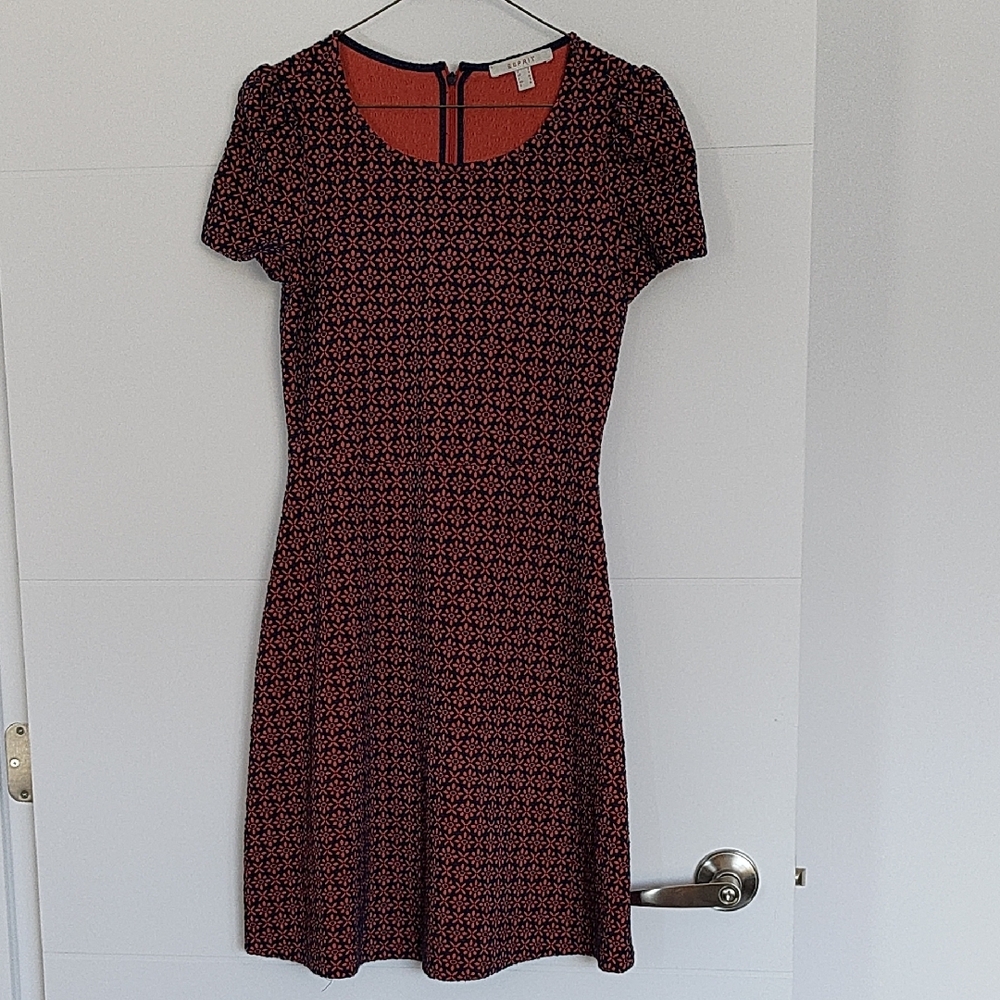 Esprit Red A-line Puff Sleeve Mini Dress